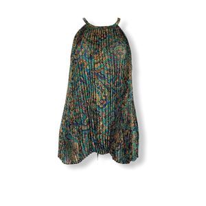 Lanidor Collection Paisley Pleated Tank Top Size S